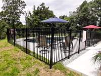 <b>3 Rail Flat Top Ascot Style Black Aluminum Pool Code Fence</b>